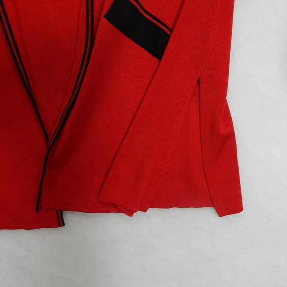 Exclusively Misook Womens Black & Red  Knit Open Front Sweater Washable Size M - Picture 5 of 9
